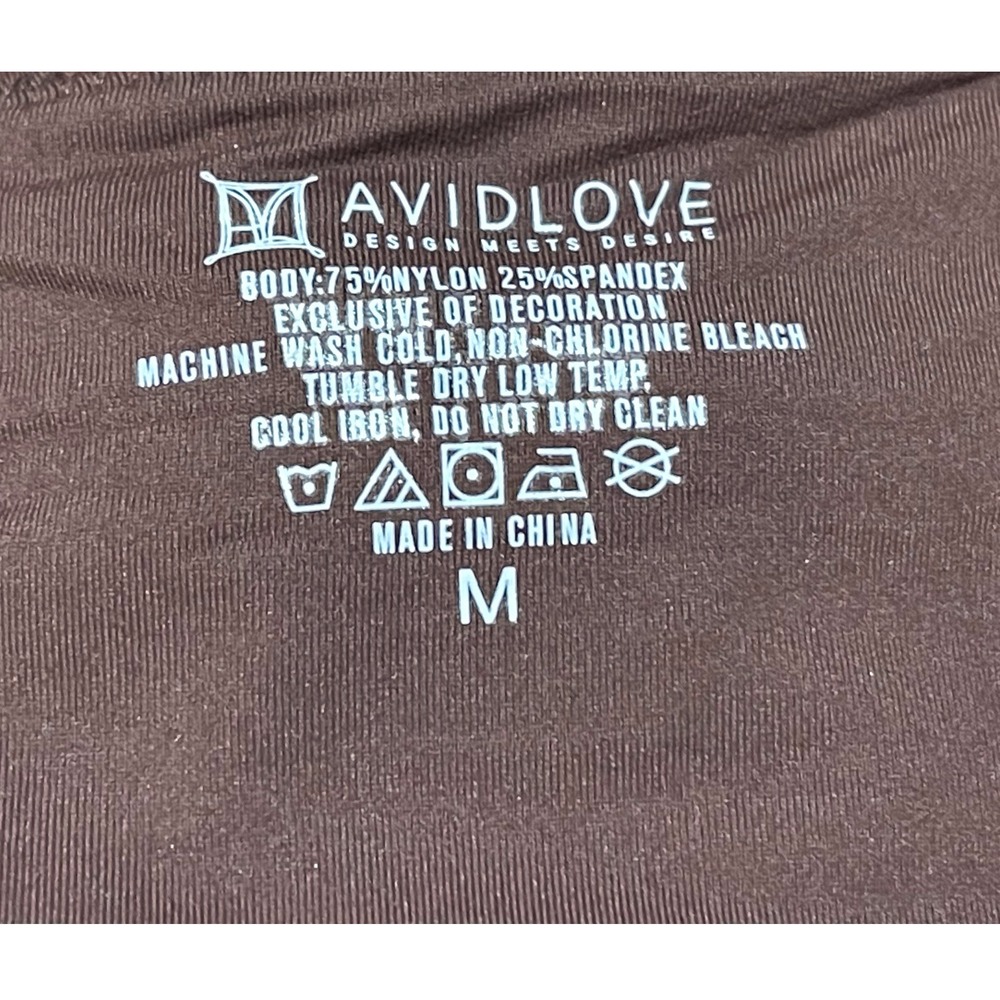 Avidlove Mocha Brown Square Neck Teddy Bodysuit Wide Strap Medium NWT Chic - Picture 6 of 8